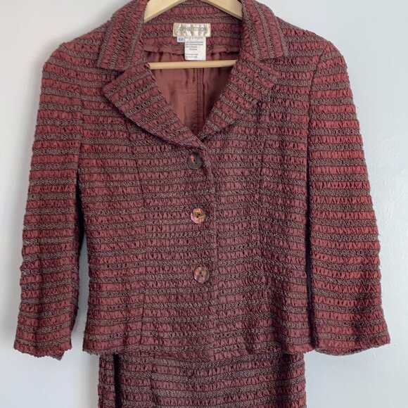 VTG Sophie Sitbon Paris Tailored Tweed Blazer Dress Set Sz 8 Old Money 50s 60s - Picture 6 of 13